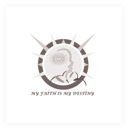 My Faith Is My Destiny logo in black and white
