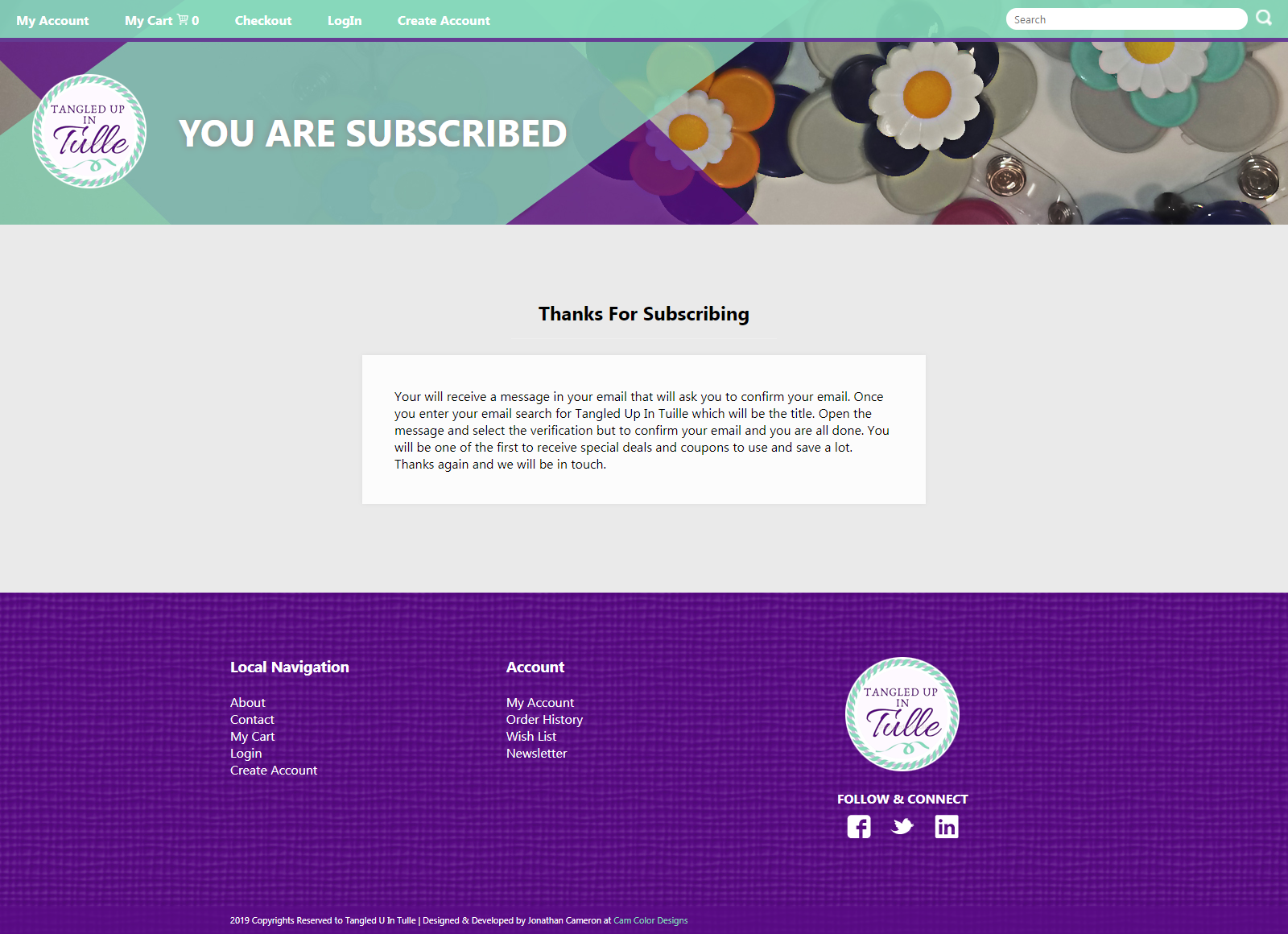 Image of Tulle subscribe page